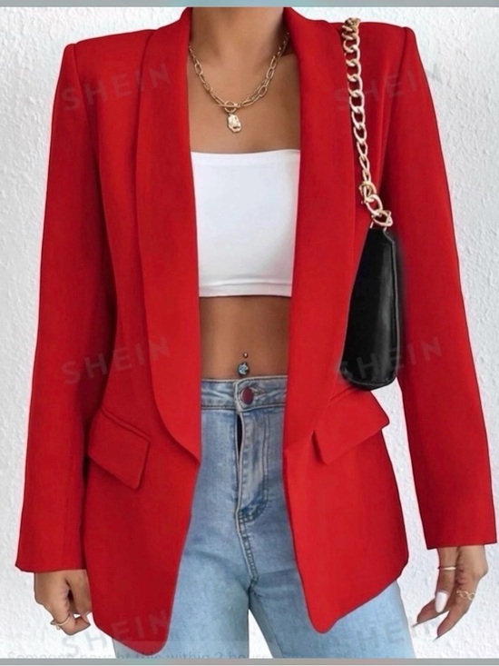 Sag Harbor Jackets & Blazers - Vintage Sag Harbor Petite Vibrant Red Women's Blazer